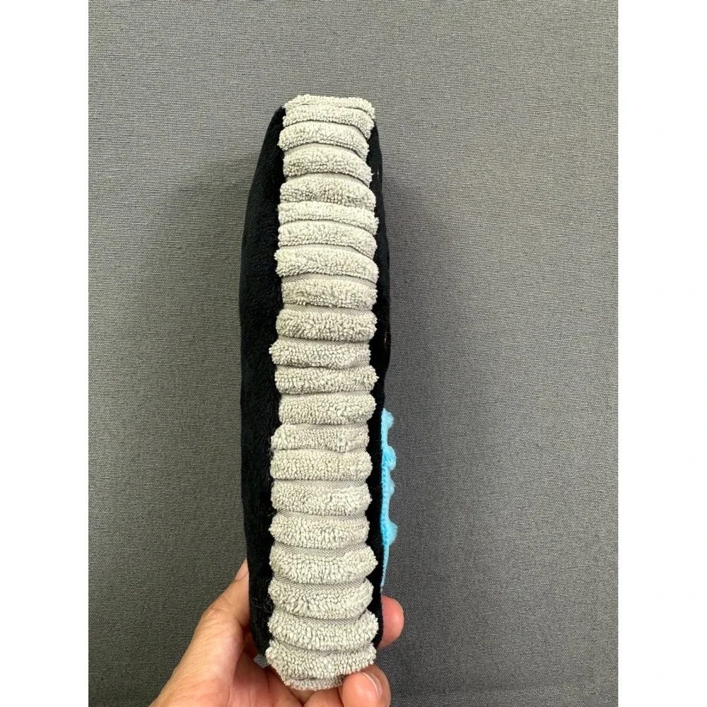 BarkBox Petlicks Remote Control Plush Squeaker Dog Toy Black‎ Grey Corduroy Side